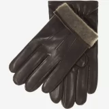 Giovanni Brown Lambskin Gloves with Cashmere