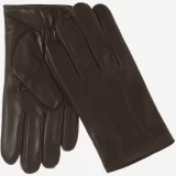 Giovanni Brown Lambskin Gloves with Cashmere