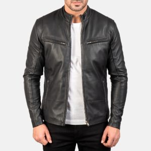 Men’s Classic Black Café Racer Jacket