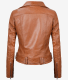 Women's Asymmetrical Belted Brown Leather Jacket
